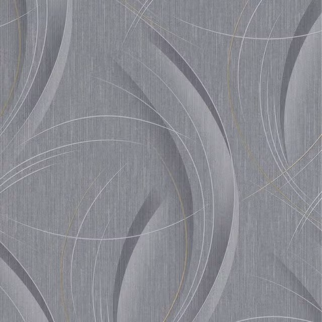 Erismann Abstract Swirl Vinyl Wallpaper in Grey and Gold