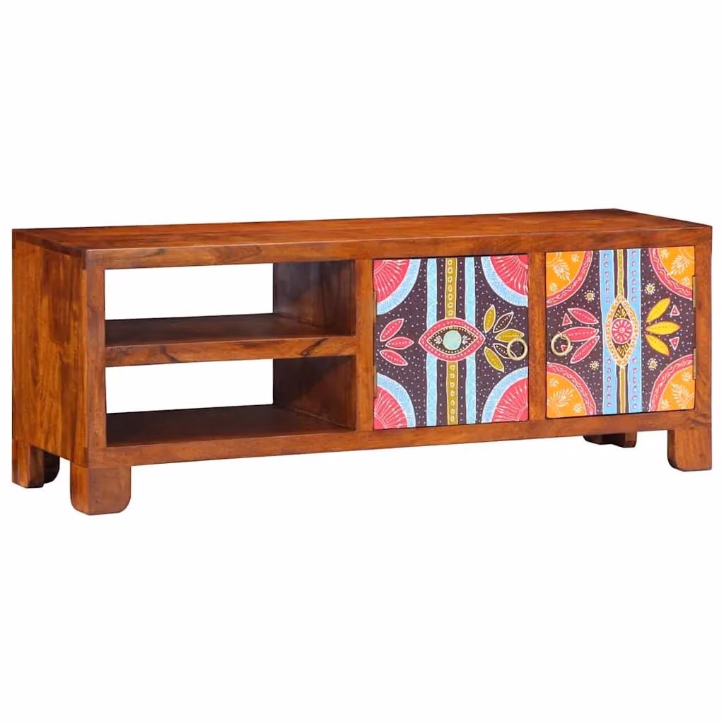 Berkfield Home Multicolour Solid Acacia Wood TV Cabinet W/D/H: 110 x 30 x 40 cm – 2