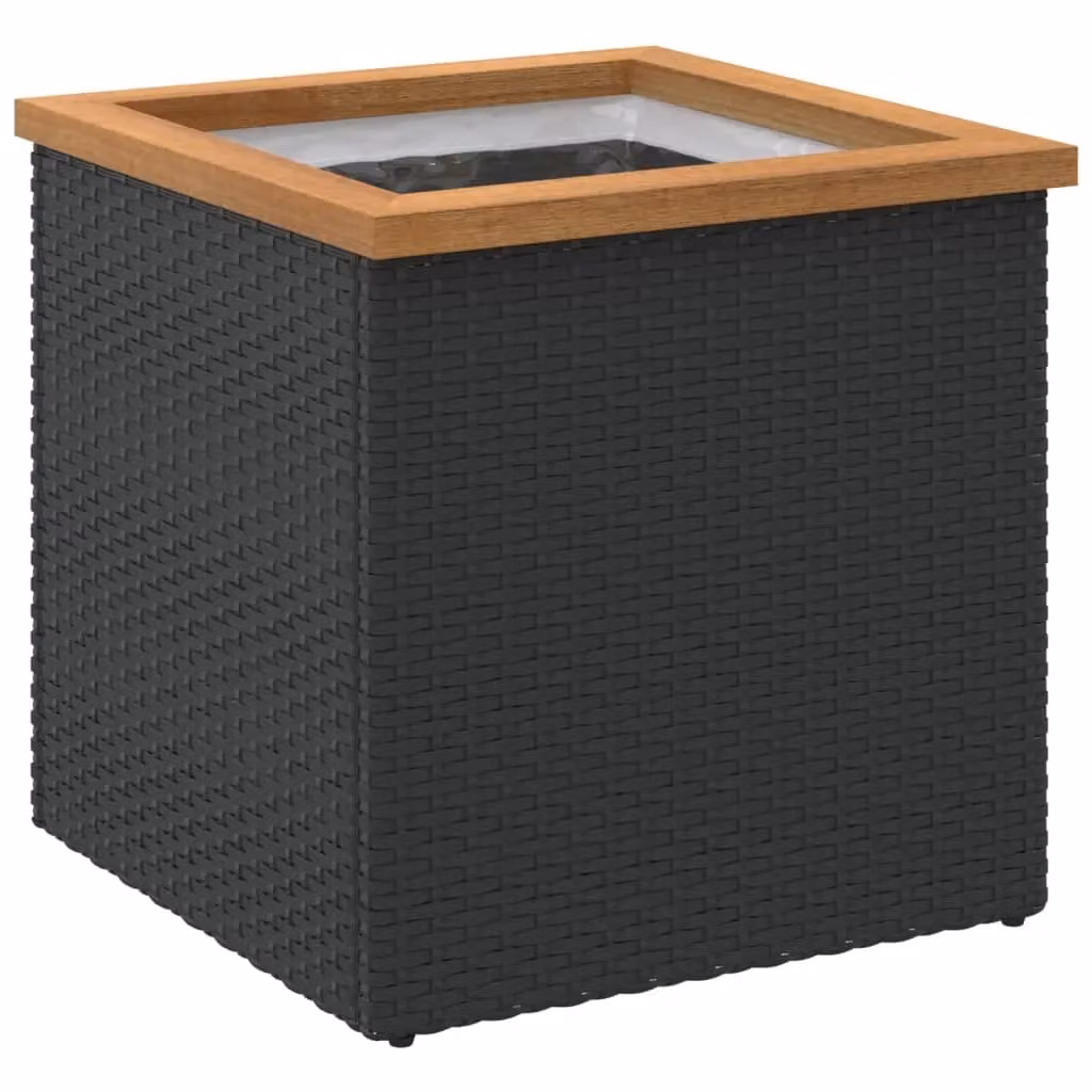Berkfield Home Black Poly Rattan Planter Tub W/D/H: 40 x 40 x 40 cm – 2
