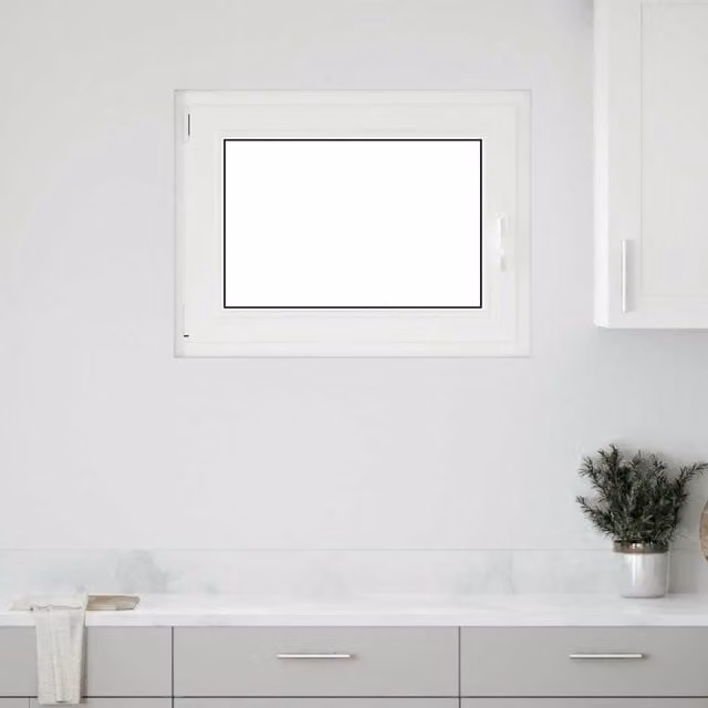 Berkfield Home RISOR White Plastic Basement Tilt and Turn Window, W: 80 cm, H: 50 cm, DIN Left