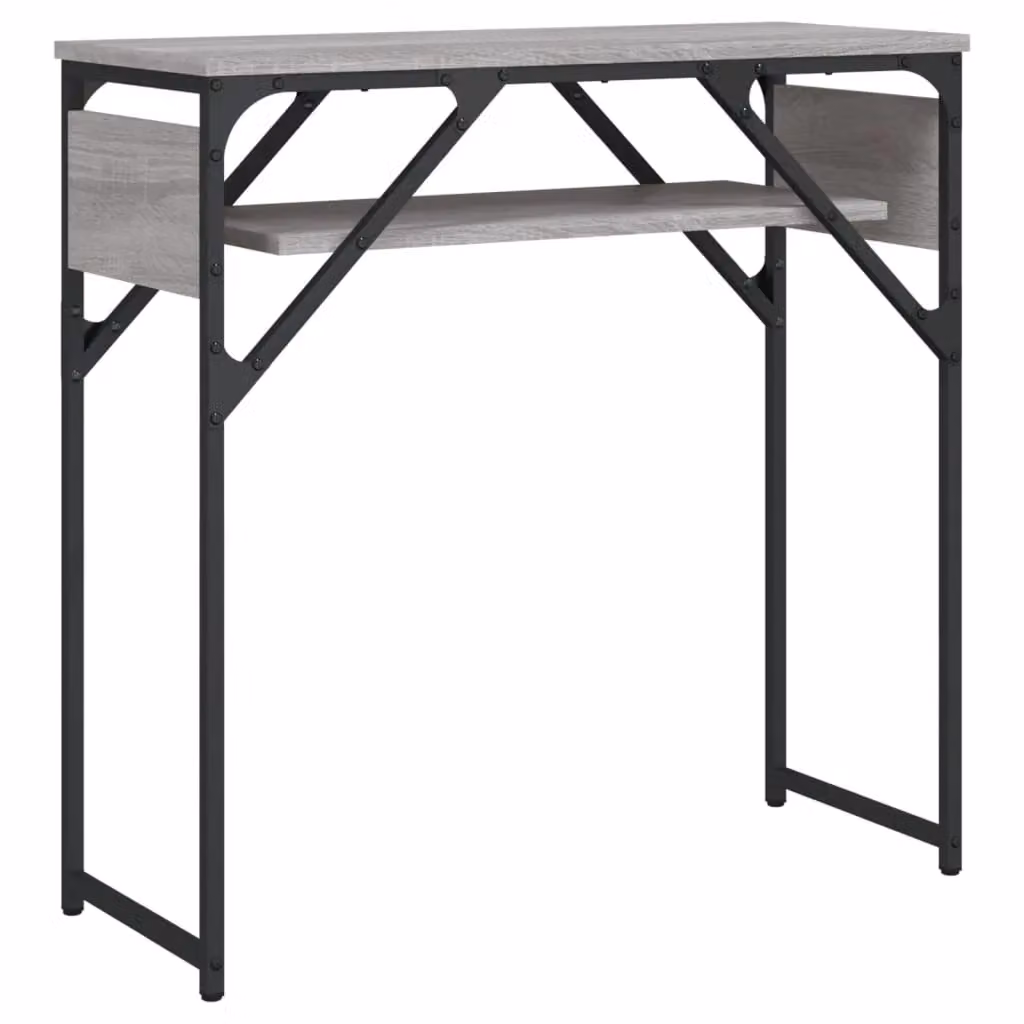 Berkfield Home Console Table with Shelf in Grey Sonoma, W/D/H: 75 x 30 x 75 cm – 2