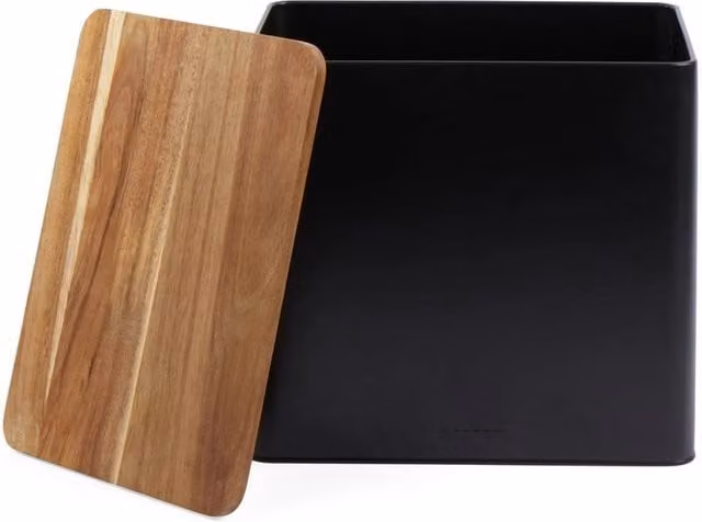 Nordara Toronto Bread Bin with Wooden Lid in Black – 1