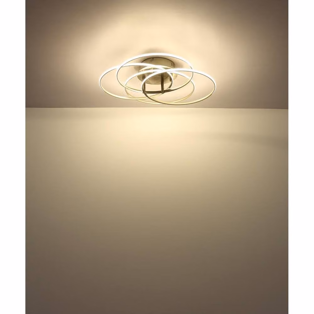 Netlighting Kombos Semi Flush Ceiling Light in Grey Matt Nickel with 4x 4000K LED, Diameter: 51.5 cm – 2