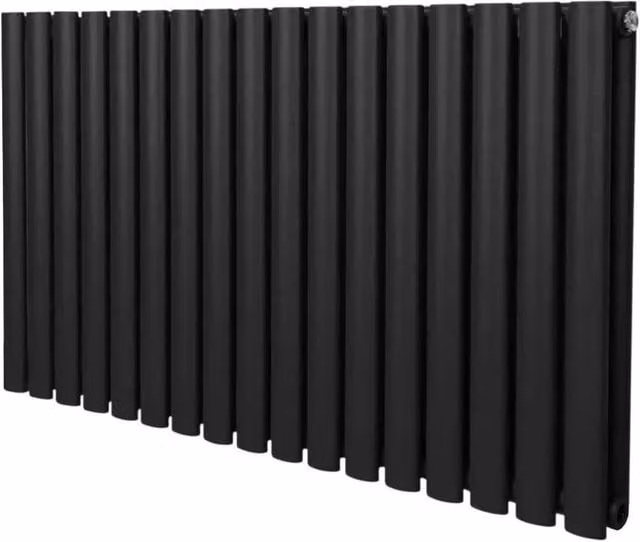 Monstershop Oval Column Radiator in Black, W: 60.0 cm, H: 102.0 cm
