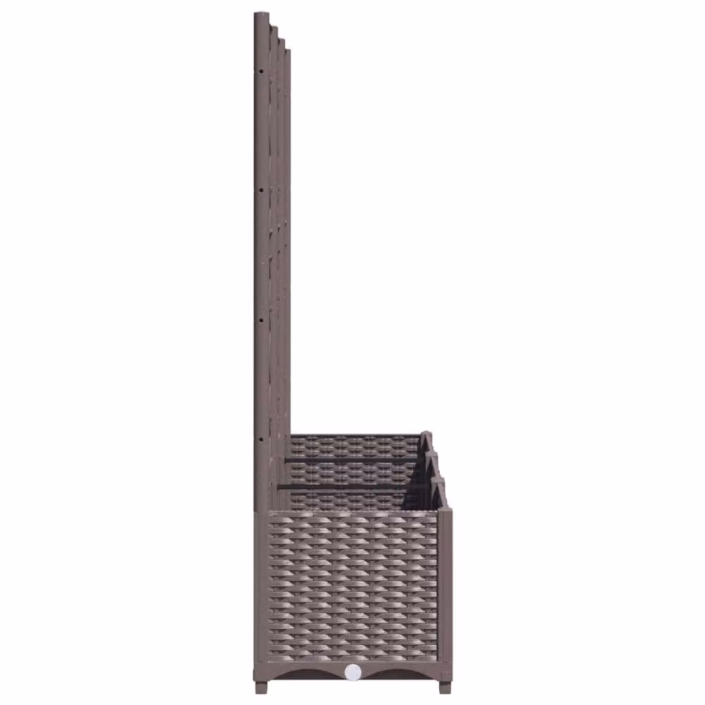 Berkfield Home Garden Planter with Trellis in Brown, W/D/H: 120 x 40 x 136 cm – 4
