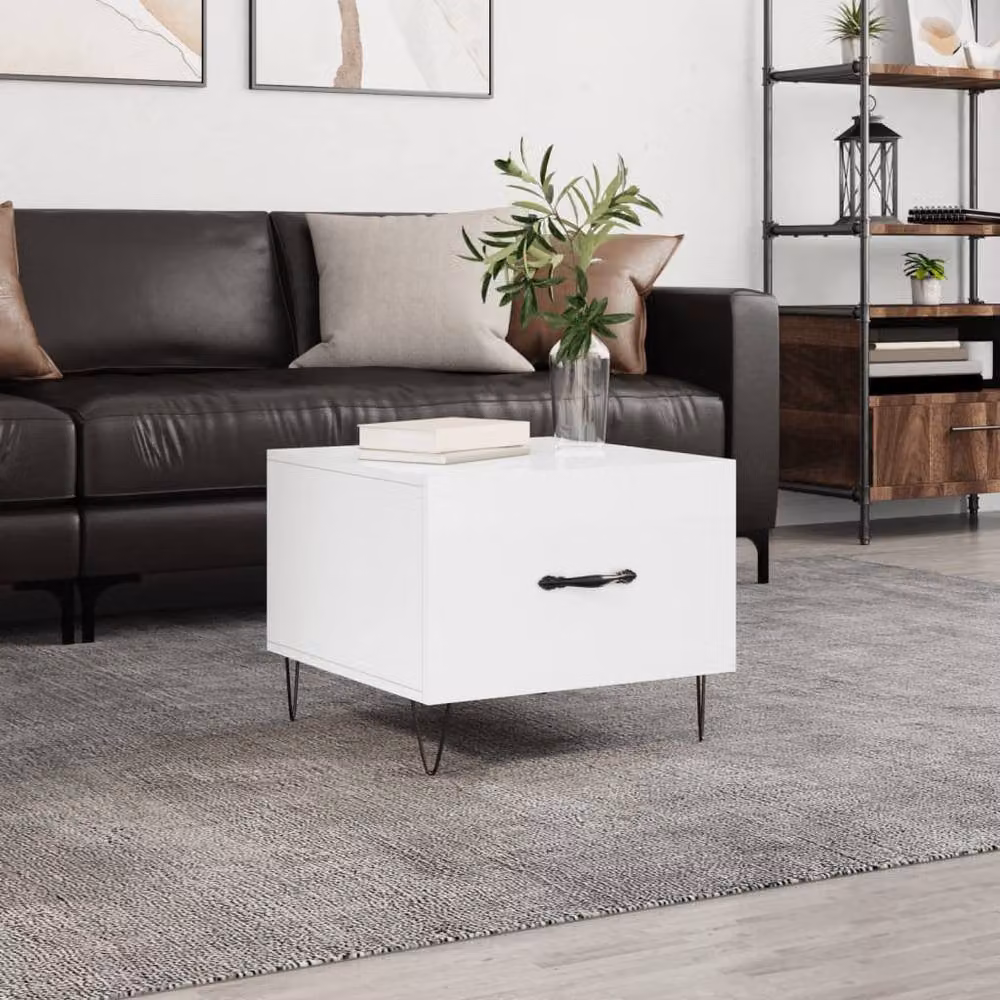 Berkfield Home Decorative Coffee Table in High Gloss White, W/D/H: 50 x 50 x 40 cm – 2