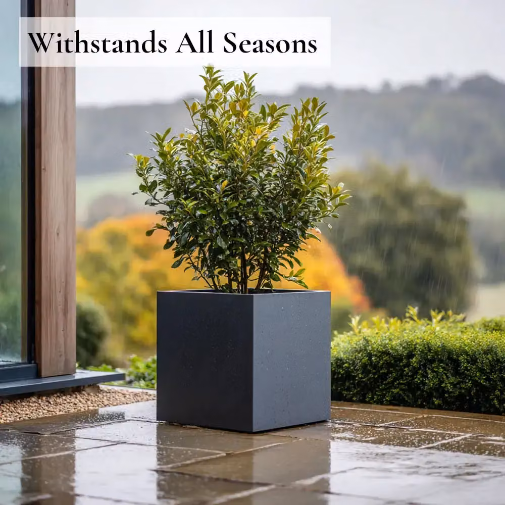 Access Garden Products Galvanised Steel Square Planter Tub, Grey, W/D/H: 50 x 50 x 50 cm – 9