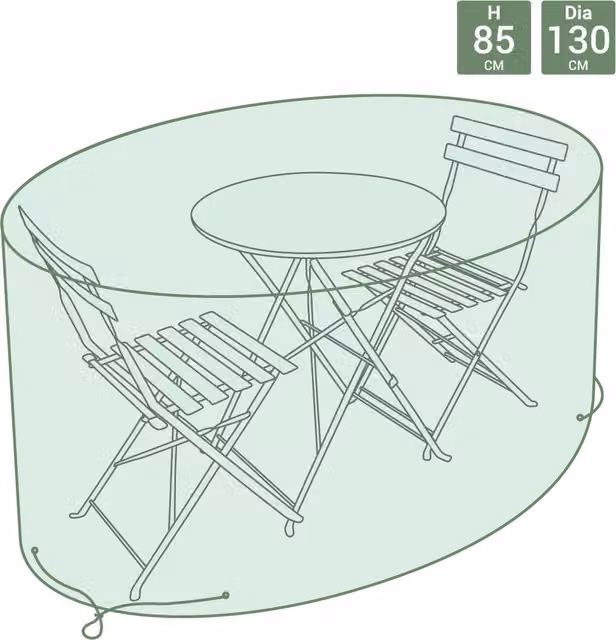 Charles Bentley Water Repellent Bistro Set Cover in Green PE Woven Fabric