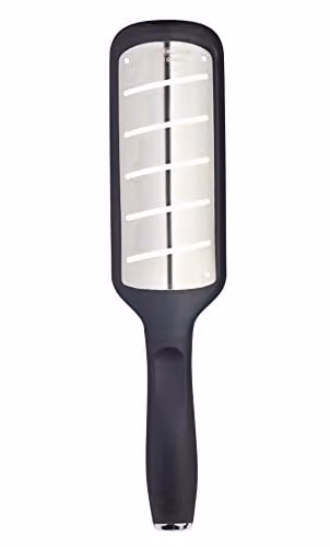 MasterClass West Blade Handheld Stainless Steel Fine Cheese Grater with Non-Slip Handle, Black, H 29 cm x W 6.5 cm