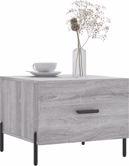 Berkfield Home Decorative Coffee Table in Grey Sonoma, W/D/H: 50 x 50 x 40 cm