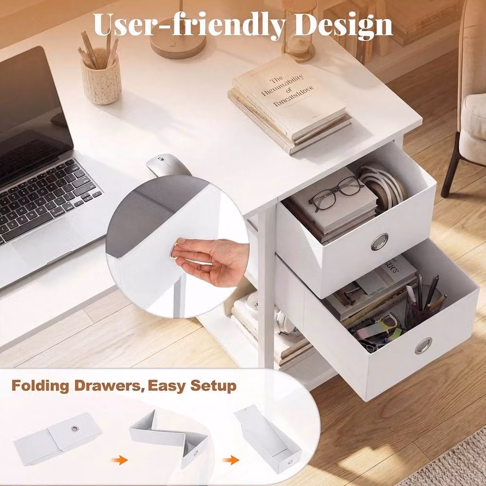 VOGREX Modern White Computer Desk for Home Office – 3