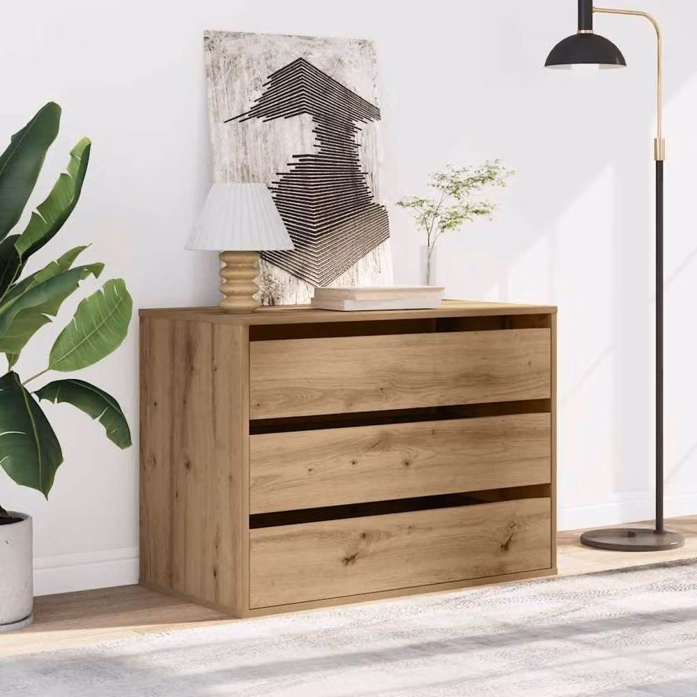 Berkfield Home Corner Chest of Drawers in Artisan Oak Brown, W: 80 cm, D: 41 cm, H: 58 cm – 3