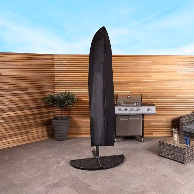 Charles Bentley Deluxe Banana Umbrella Parasol Cover, Black, H 205 x W 48 x D 48 cm