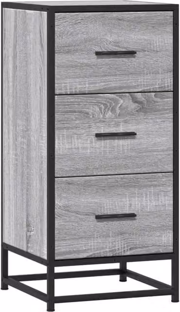 Berkfield Home Grey Sonoma Sideboard in Engineered Wood and Metal, W/D/H: 35.5 x 35.5 x 76 cm – 1