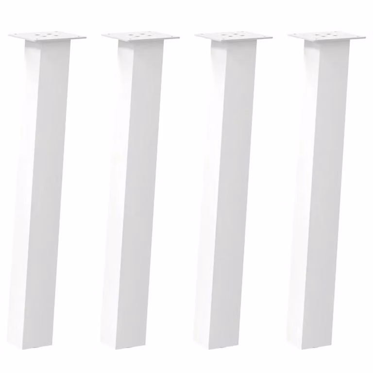 Berkfield Home Steel Coffee Table Legs, 4 Pieces, White, Height: 72 cm