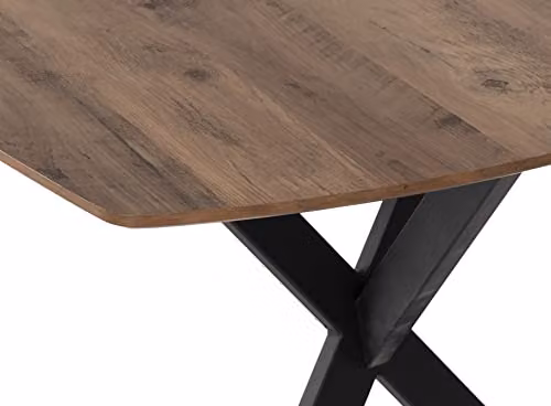 Seconique Athens Dining Table Set with 4 Blue Velvet Chairs and Black Metal Legs – 6