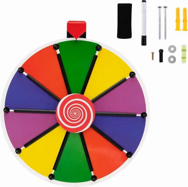 Costway Multicolour Wall Mounted Spinning Wheel, Diameter: 38 cm – 1