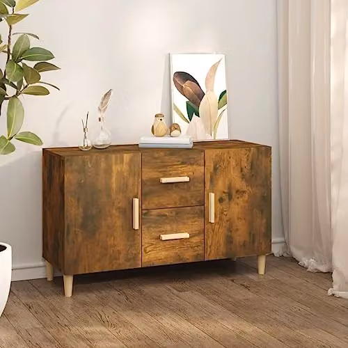 vidaXL Mid-Century Smoked Oak Sideboard in Brown, W/D/H: 100 x 36 x 60 cm – 2