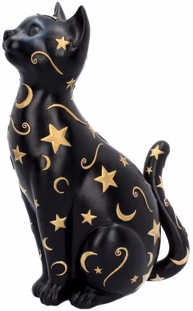 Nemesis Now Felis Constellation Cat Figurine Ornament in Black and Gold, Height: 26 cm