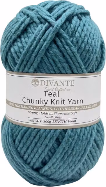 Divante Petrol Chunky Knit Yarn for Adults
