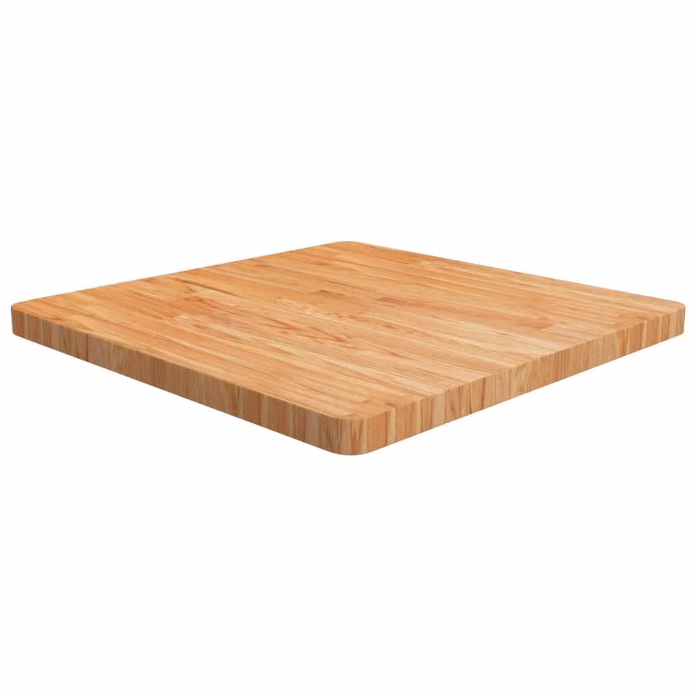 Berkfield Home Square Oak Table Top in Light Brown, W/D/H: 70 x 70 x 4 cm – 2