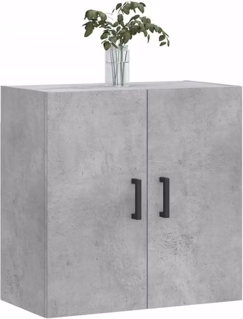 Berkfield Home Wall Mounted Cabinet in Concrete Grey, W/D/H: 60 x 31 x 60 cm