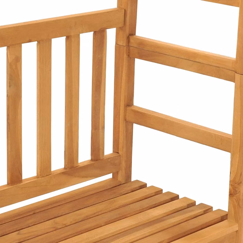 Berkfield Home Garden Bench with Pergola in Brown Solid Teak Wood, Width: 115 cm – 2
