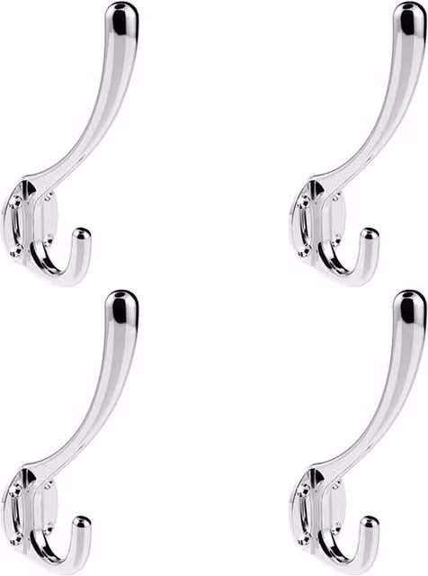 Loops 4x Heavyweight One Piece Hat and Coat Hook in Polished Chrome, 76mm Projection
