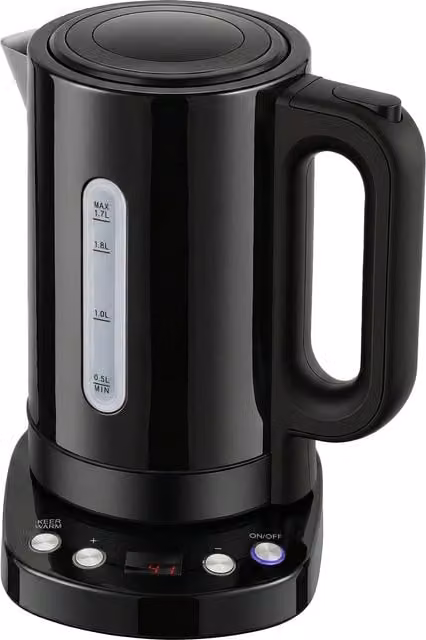 HOMCOM Electric Kettle with Keep Warm Function and LCD Base, Black, 1.7 l – 1