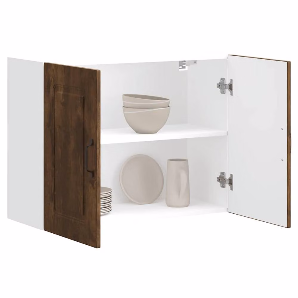 Berkfield Home Kalmar Wall Mounted Kitchen Cabinet in Smoked Oak Brown – 4