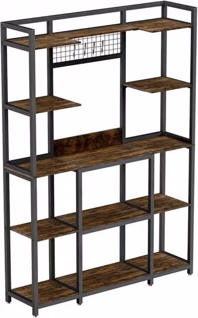 KORVIXA 5-Tier Large Vintage Bakers Rack in Brown – 1