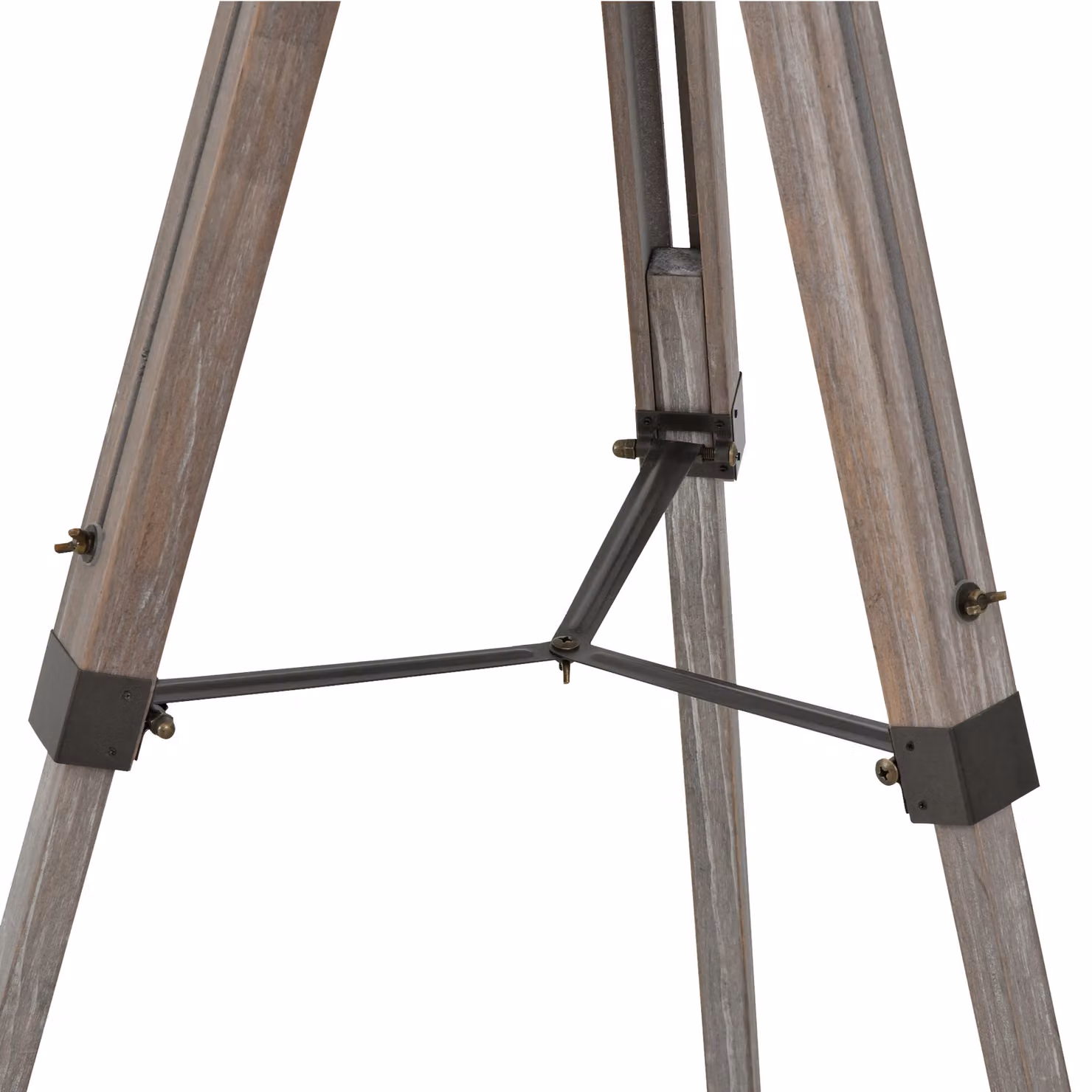 HOMCOM Industrial Vintage Tripod Floor Lamp with Wooden Legs and E27 Base – 4