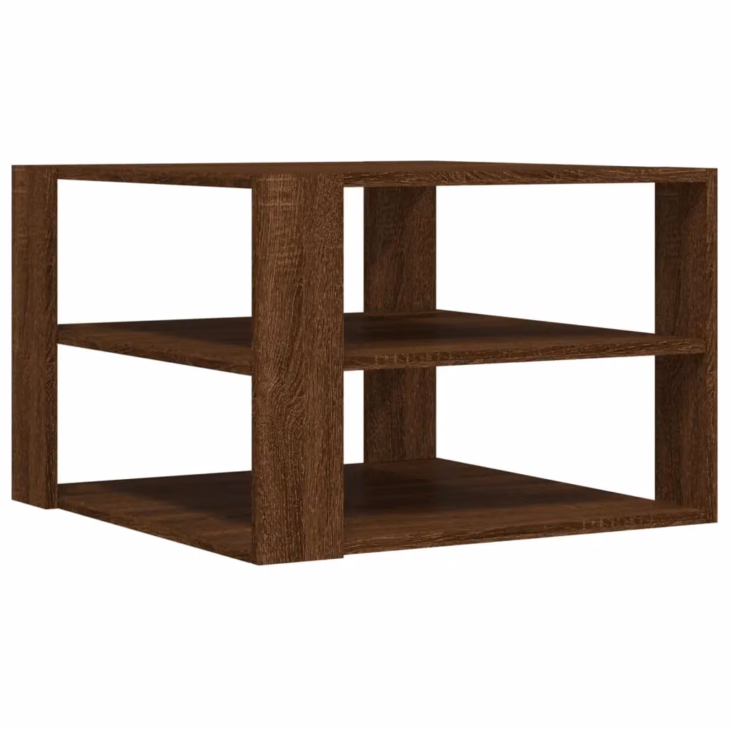 Berkfield Home Modern Square Coffee Table in Brown Oak, W/D/H: 59.5 x 59.5 x 40 cm – 2