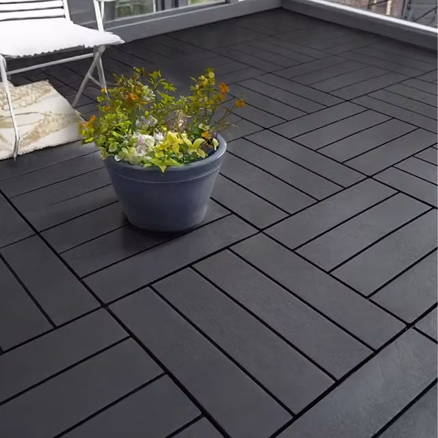 Polydeck Black PVC Decking Tiles