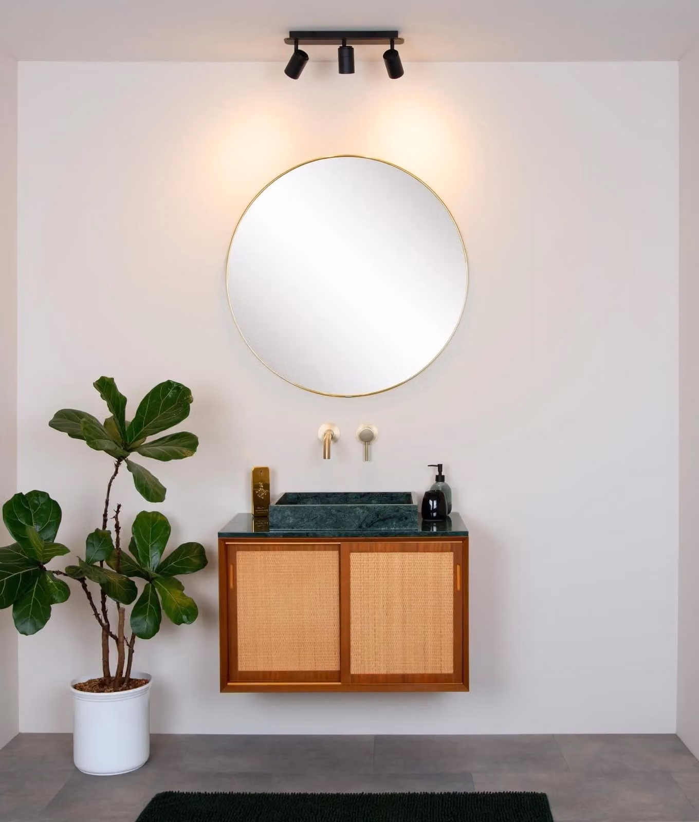 Lucide LENNERT Dimmable Rotatable Bathroom Ceiling Spotlight Bar in Black, GU10 – 3
