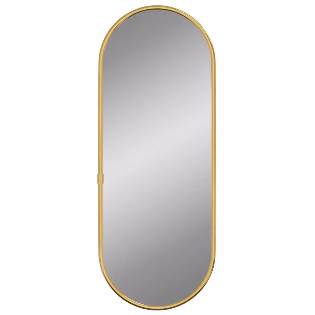 Berkfield Home Oval Wall Mirror in Gold, W: 40 cm, H: 15 cm – 2