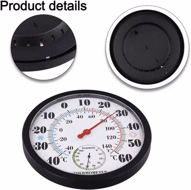 PAWNORA 2 in 1 Thermometer and Hygrometer in Black – 1