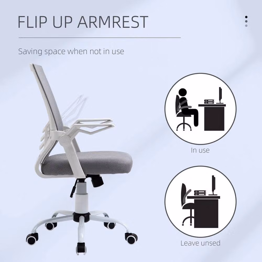 NESTLUNE Grey Fabric Mesh Swivel Task Office Chair – 2
