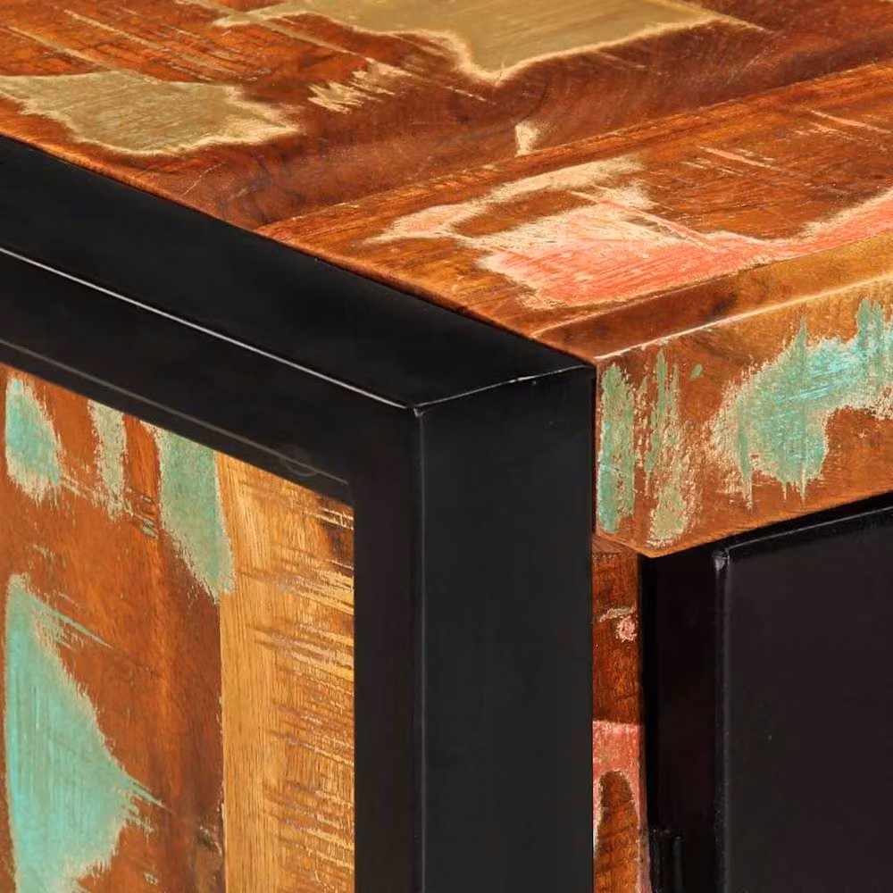 Berkfield Home Multicolour Decorative Console Cabinet in Solid Wood, W/D/H: 90 x 35 x 75 cm – 3
