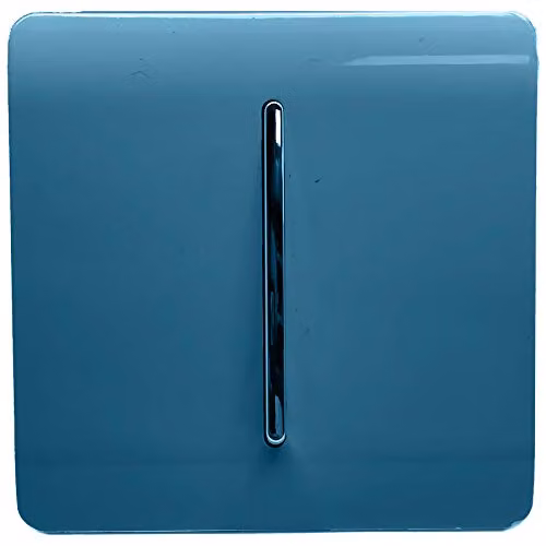 Trendi 1 Gang 2 Way 10 Amp Rocker Light Switch, Chrome and Ocean Blue