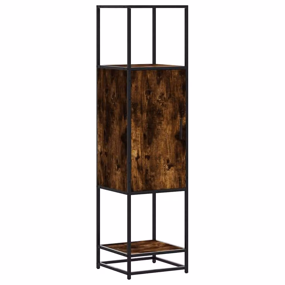 Berkfield Home Smoked Oak Highboard in Brown, W/D/H: 35.5 x 35.0 x 139.0 cm – 2