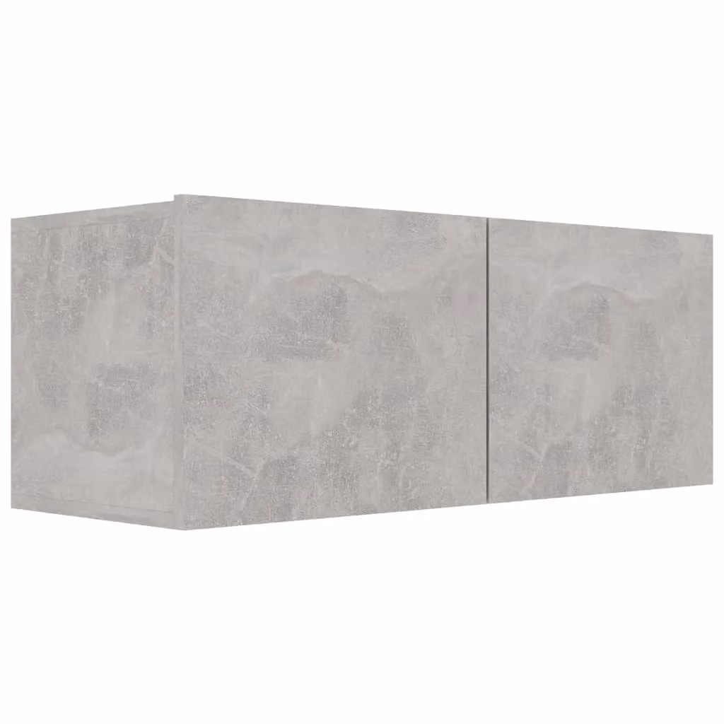 Berkfield Home Set of 4 Wall Mounted TV Cabinets in Concrete Grey, Engineered Wood, W/D/H: 80 x 30 x 30 cm – 4