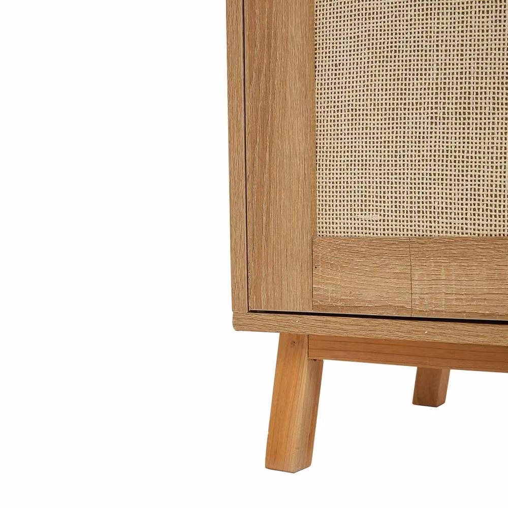 VOGREX Modern Wooden Sideboard with Drawers and Storage Cupboard in Brown and Multicolour, W/D/H: 141.0 x 89.5 x 4.0 cm – 3