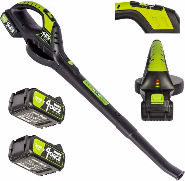 MYLEK Cordless Leaf Blower and Hedge Trimmer with Rechargeable Battery, Black