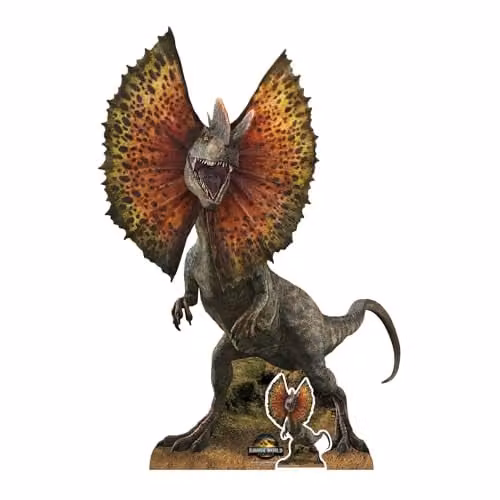 Star Cutouts SC4724 Dilophosaurus Jurassic World Rebirth Lifesize Cardboard Cutout, Height: 135 cm