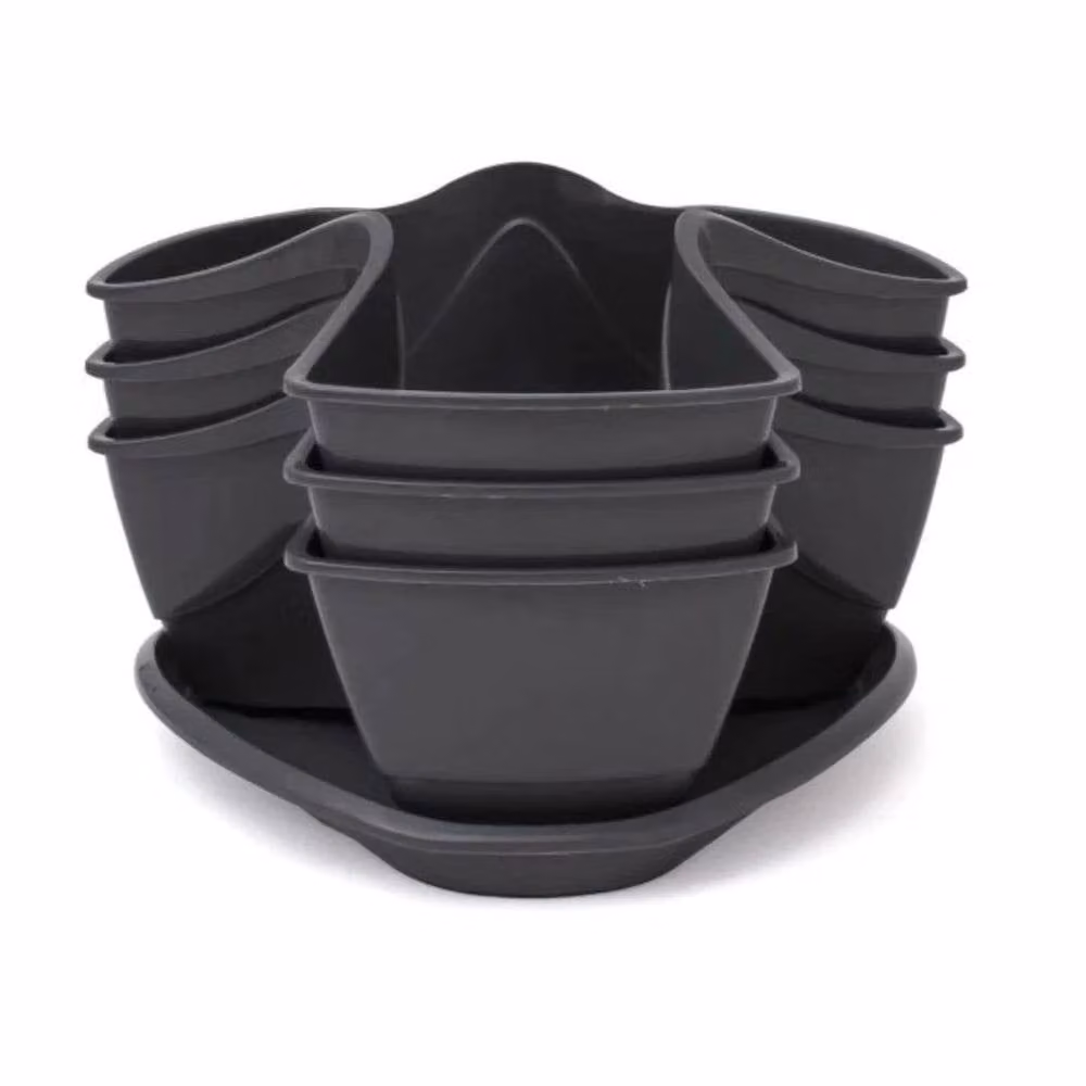 Havendro Vertical Hanging Herb and Strawberry Kitchen Planter in Grey – 5