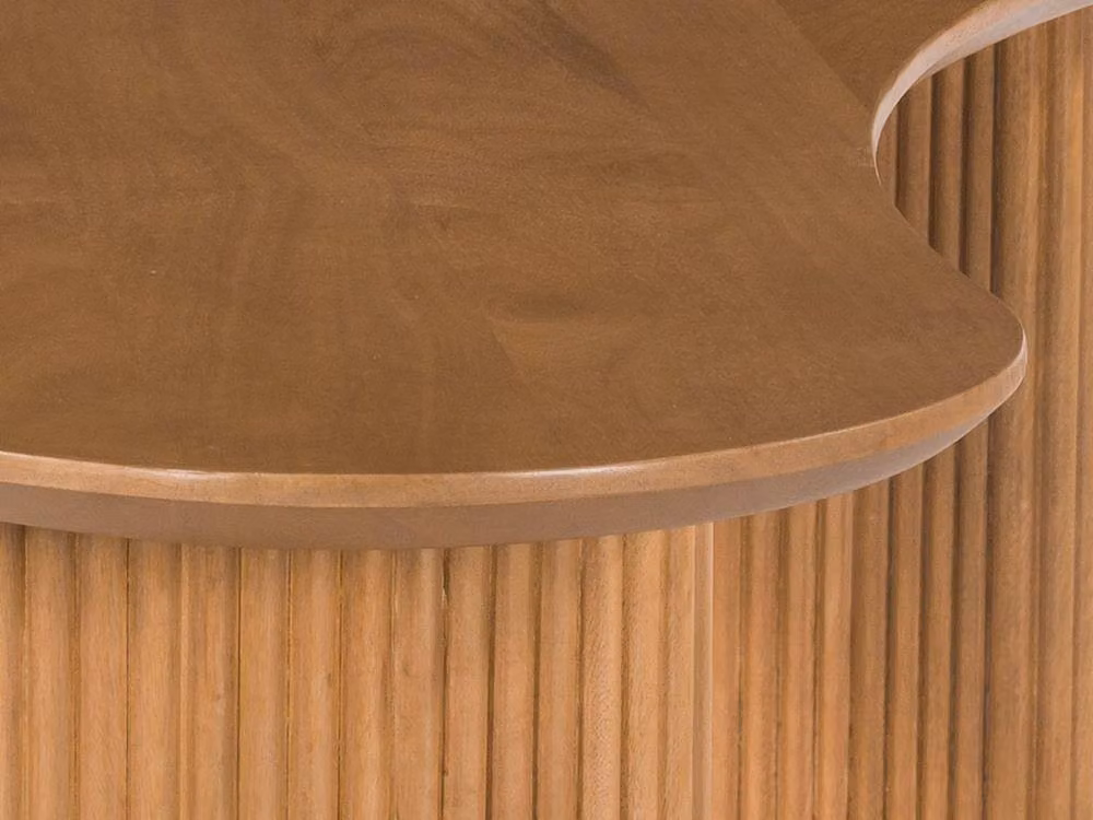 TAMENIA Mango Wood Coffee Table by Maison Céphy in Light Oak and Beige – 3