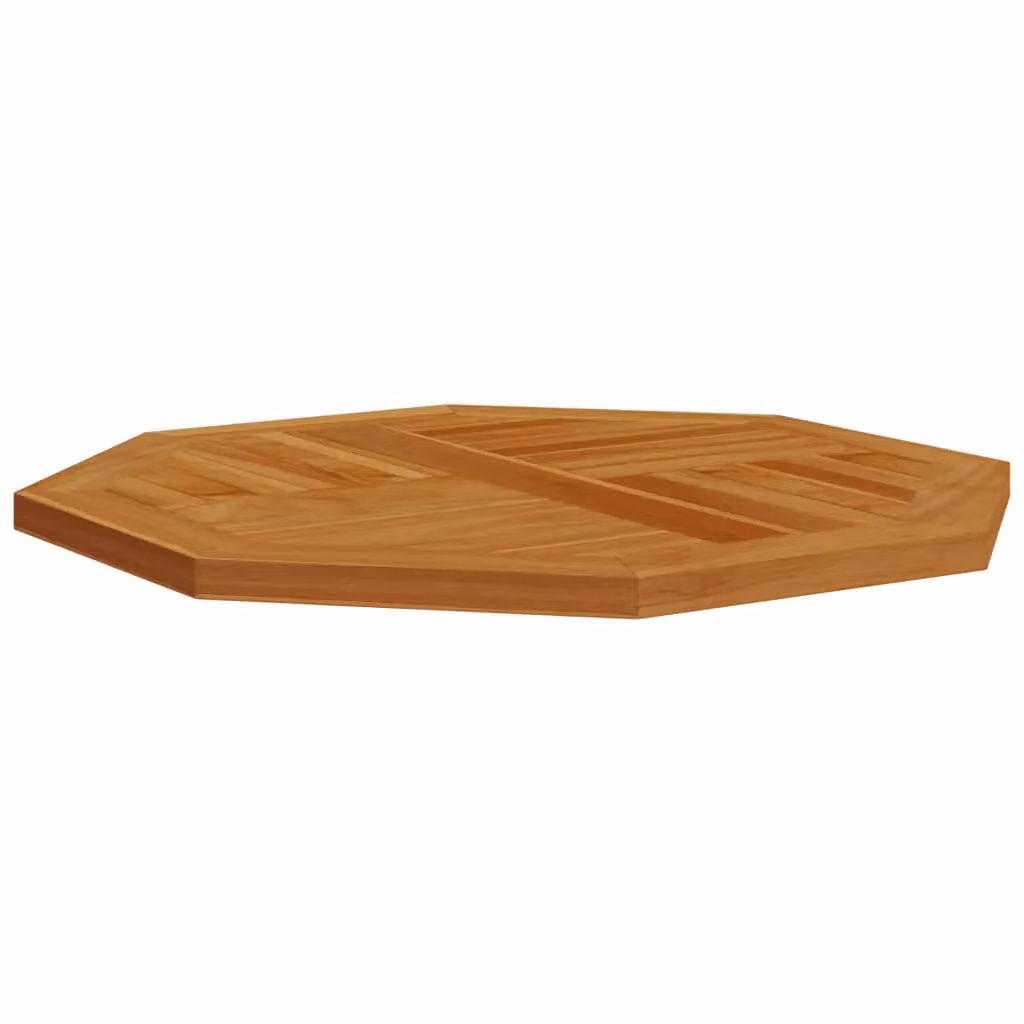 Berkfield Home Octagonal Solid Wood Teak Table Top, Brown, W: 60 cm, D: 60 cm, H: 2.5 cm – 3