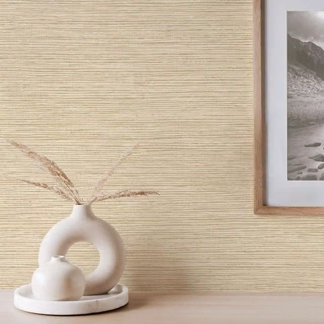 Crown Modern Abstract Textile Wallpaper in Beige and Yellow