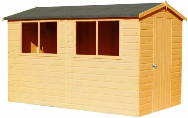 Shires Lewis Handmade Classic Gable Garden Shed in Brown – 1